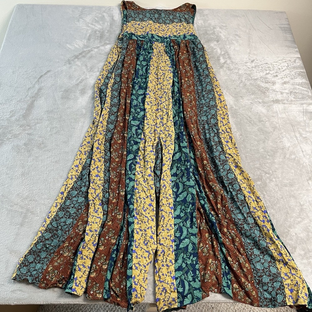 Easel NWT Patchwork Floral Jumper Dress Women's Small Boho Sleeveless Maxi - Picture 6 of 13